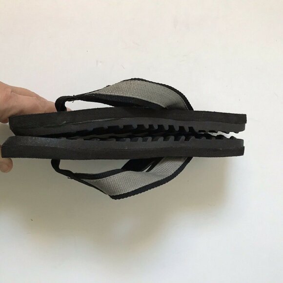 Strand  vintage flip flops thong sandals black foam fabric strap Men Size 8/9 - Picture 5 of 6